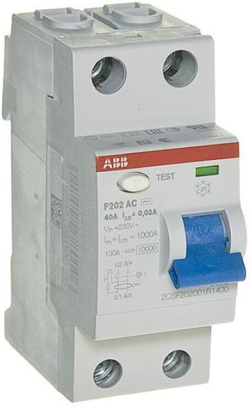 

УЗО ABB 2CSF202001R1400 F202AC 2P 40A 30mA (AC), 2CSF202001R1400
