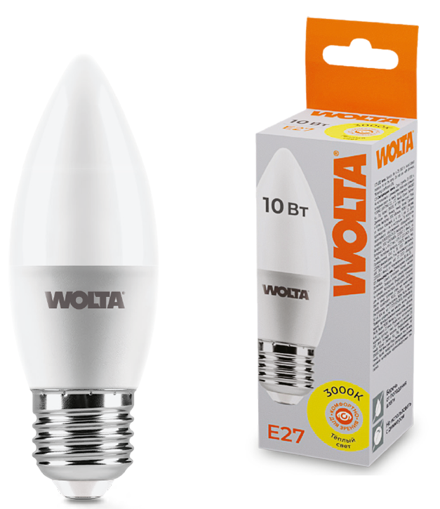 

Лампа светодиодная WOLTA 25YC10E27 10Вт 3000K E27, 25YC10E27
