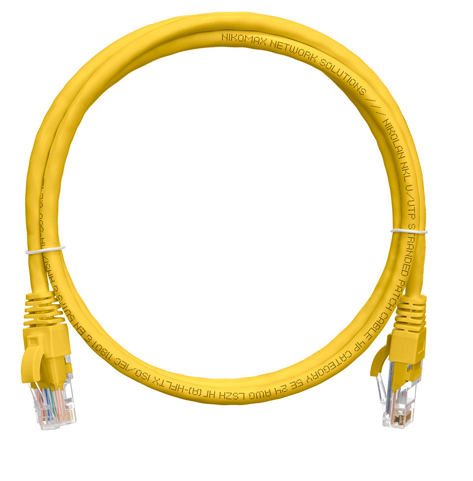 

Кабель патч-корд U/UTP 5e кат. 0.15м. NikoMax NMC-PC4UD55B-001-YL 2хRJ45/8P8C, T568B, Molded, 24AWG (7х0,205мм), BC (чистая медь), PVC нг(А), желтый,, NMC-PC4UD55B-001-YL