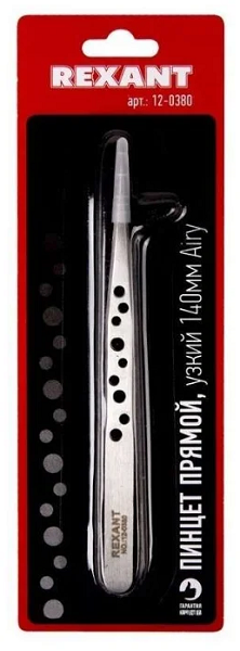 Изображение товара Пинцет Rexant 12-0380 прямой узкий 140 мм из нержавеющей стали
