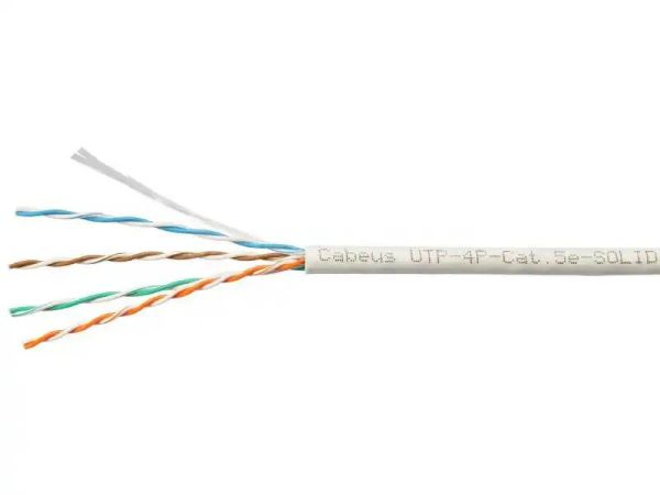 фото Кабель витая пара U/UTP 5e кат. 4 пары Cabeus UTP-4P-Cat.5e-SOLID-LSZH-GY-LIGHT в Красноярске