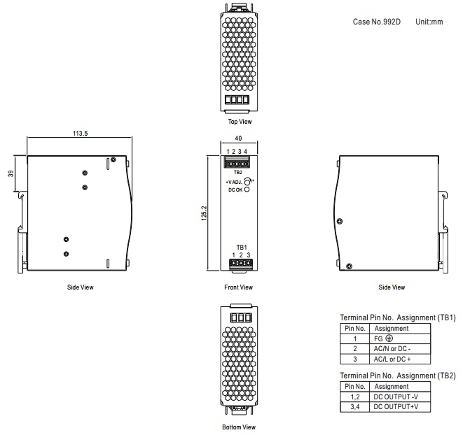 

Преобразователь AC-DC сетевой Mean Well EDR-120-48 120Вт, вход 90…264V AC, 47…63Гц /127…370В DC, выход 48В/2.5A, рег. вых 48…55В, изоляция 3000В AC, в, EDR-120-48