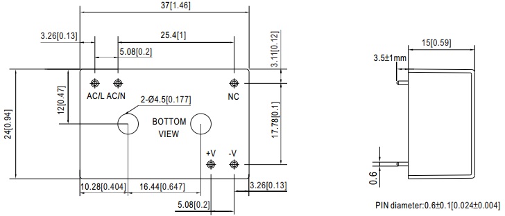 

Преобразователь AC-DC сетевой Mean Well IRM-03-5 3Вт, вход 85…305В AC 47...440 Гц, 120...370B DC, выход 5В/600мА, изоляция 3000В AC, в корпусе на плат, IRM-03-5