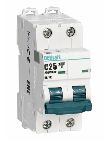 Изображение товара Автоматический выключатель DEKraft 13161DEK 2 А IP20 защитит электросеть