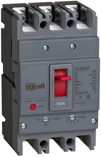 Изображение товара Автоматический выключатель в литом корпусе DEKraft 28108DEK 3P 140А