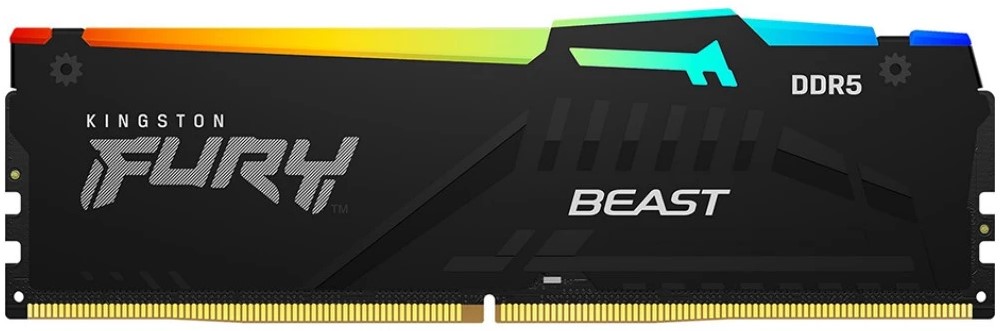 

Модуль памяти DDR5 16GB Kingston FURY KF564C32BBA-16 Beast, 6400MHz CL32 1.4V, XMP Ret, KF564C32BBA-16