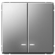 фото Выключатель двухклавишный с подсветкой  Systeme Electric GAL000953S в Санкт-Петербургe