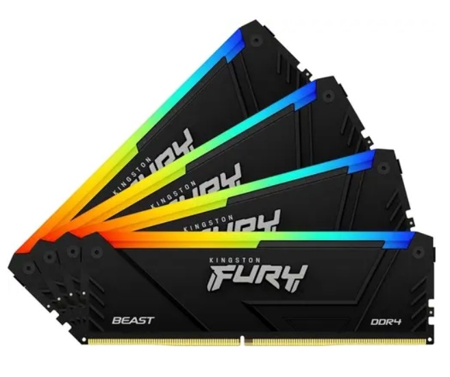 

Модуль памяти DDR4 32GB (4*8GB) Kingston FURY KF432C16BB2AK4/32 Beast RGB Black XMP 3200MHz CL16 1RX8 1.35V 8Gbit, KF432C16BB2AK4/32