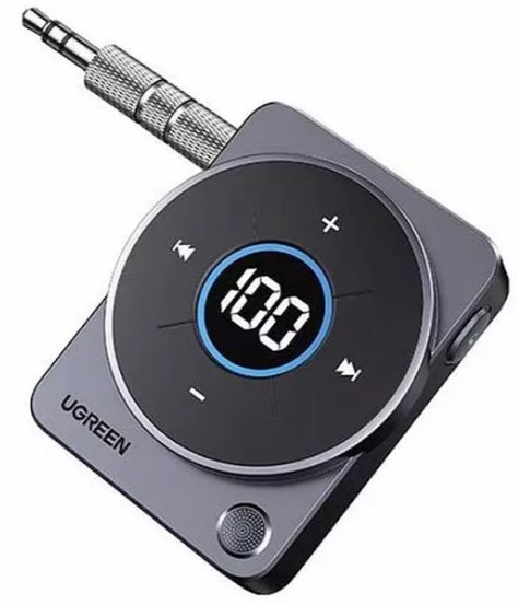 

Аудиоадаптер UGREEN CM724 35003_ Car&Home Bluetooth 5.4 Receiver со съемным металлическим штекером 3,5мм. Цвет: серый, CM724