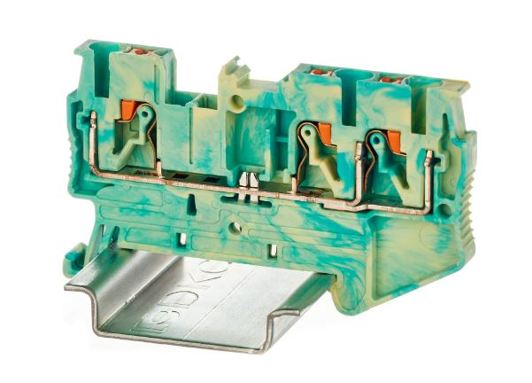 

Клемма заземления DKC VPR-4-TWIN-PE-YG зажим push-in, 3 точки подключения, 4 кв.мм, "Nuputuk", VPR-4-TWIN-PE-YG