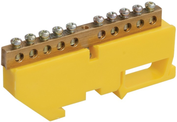 Изображение товара Шина PE земля IEK ШНИ-6х9-16-Д-Ж - изолированный соединитель для электропроводки