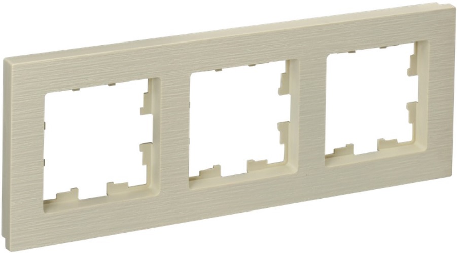

Рамка тройная IEK BR-M32-51-K10 BRITE РУ-3-Бр Бежевый рифленый, BR-M32-51-K10