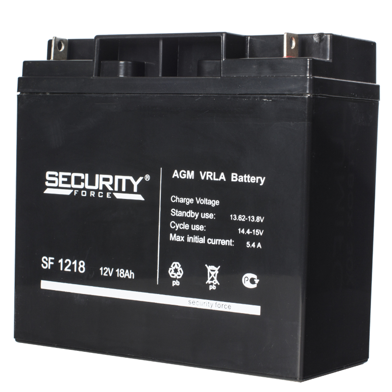 

Аккумулятор Security Force SF 1218 12В, 18Ач, 182х167х76мм, SF 1218