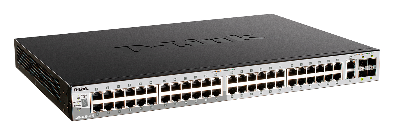 

Коммутатор DGS-3130-54TS/B1A D-Link DGS-3130-54TS/B1A, L3 Managed Switch with 48 10/100/1000Base-T ports and 2 10GBase-T ports and 4 10GBase-X SFP+, DGS-3130-54TS/B1A