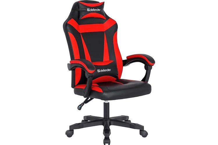 

Кресло Defender Master 64359 игровое, черно-красное, полиуретан высокой плотности, газпатрон 3кл, ролики 50мм, механизм качания, Master
