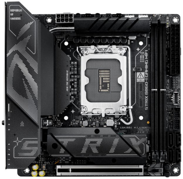 

Материнская плата mini-ITX ASUS ROG STRIX B860-I GAMING WIFI 90MB1JB0-M0EAY0 (LGA1851, B860, 2*DDR5, 4*SATA, 2*M.2, WiFi, BT, 6*USB 3.2, USB Type-C, P, ROG STRIX B860-I GAMING WIFI