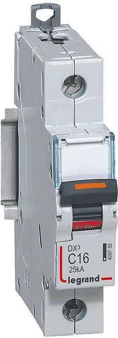 

Автоматический выключатель Legrand 409755 DX³ 25 кА - тип характеристики С, 1П, 230/400 В~, 16 А, 1 модуль, 409755