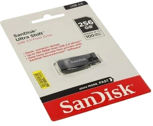 

Накопитель USB 3.0 256GB SanDisk SDCZ410-256G-G46 Shift, чёрный, SDCZ410-256G-G46