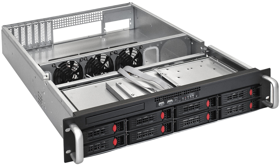 

Корпус серверный 2U Exegate Pro 2U550-HS08 EX281290RUS 19", глубина 550, БП 1U-600ADS, 8xHotSwap, USB, Pro 2U550-HS08