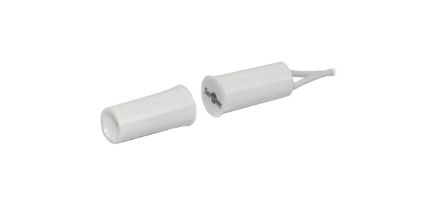 

Датчик Smartec ST-DM015NO-WT магнитоконтактный, НР, врезной для деревянных дверей миниатюрный, зазор 25 мм, ST-DM015NO-WT
