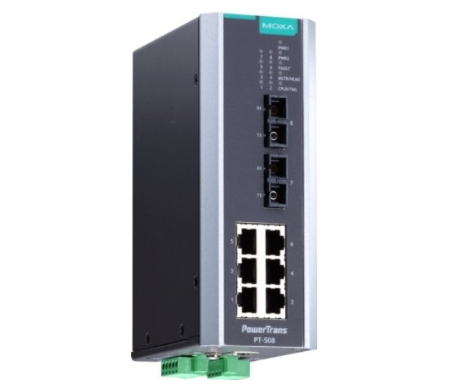 

Коммутатор управляемый MOXA PT-508-SS-SC-24 6x10/100BaseT(X), 2 100BaseFX single-mode, SC, 1 x 24 VDC, PT-508-SS-SC-24