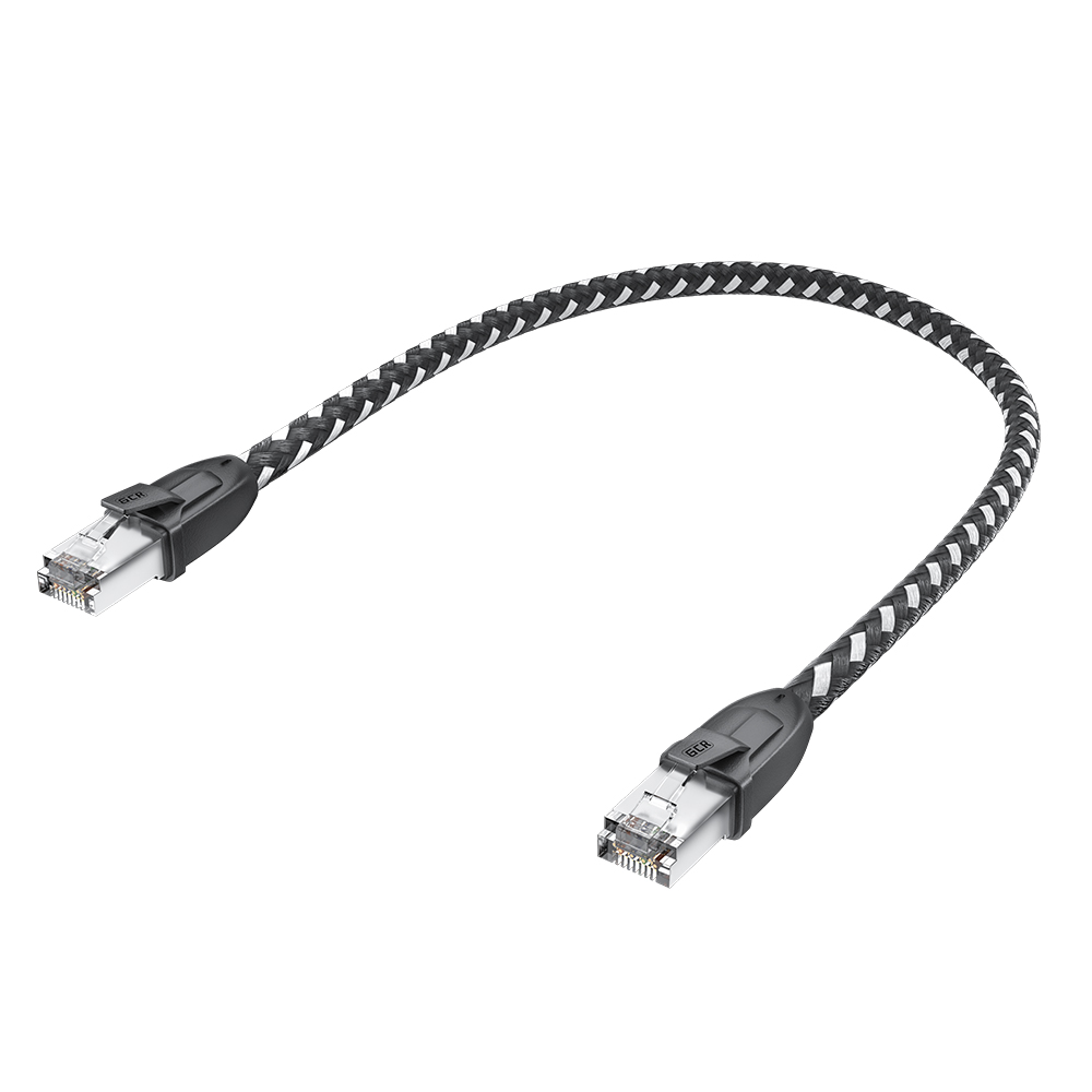 

Кабель патч-корд U/UTP 6 кат. 3м GCR GCR-52778 PROF прямой, STRONG, ethernet high speed 10 Гбит/с, T568B, черно-белый нейлон, GCR-52778