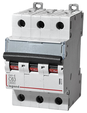 

Автоматический выключатель Legrand 407297 DX3-E трехполюсный, 3P 63А (С) 6000/6kA, 407297