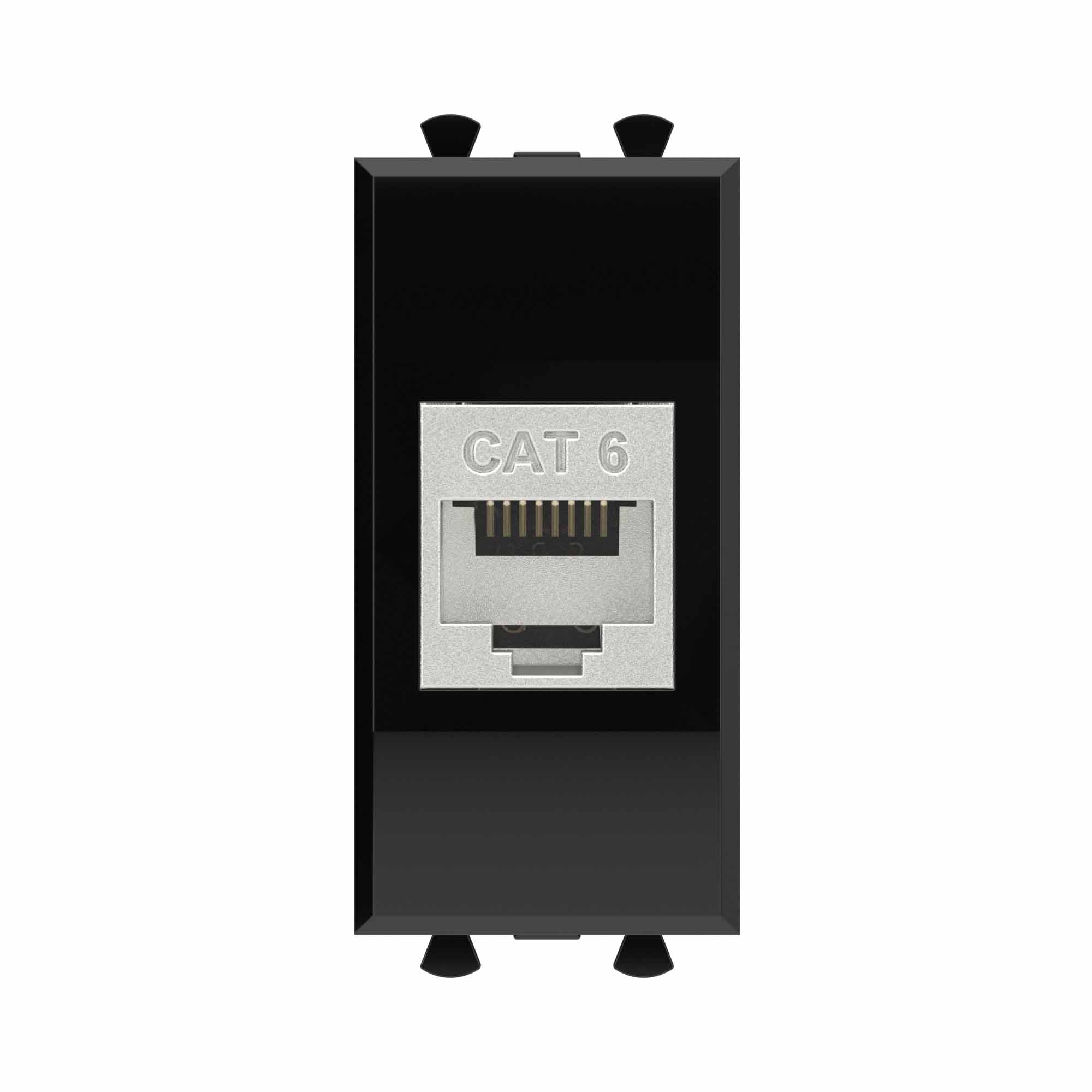 

Розетка компьютерная DKC 4402791 RJ-45 без шторки модульная, кат.6 экранированная, "Черный квадрат", 1 модуль, "Avanti", 4402791