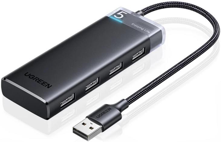 

Разветвитель UGREEN CM653 15548_ 4*USB-A, черный, CM653