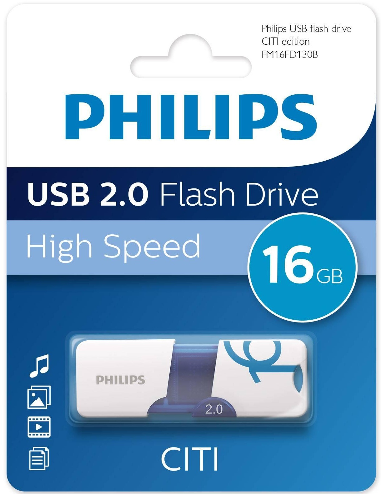 

Накопитель USB 2.0 16GB Philips FM16FD130B/97 CITI, FM16FD130B/97