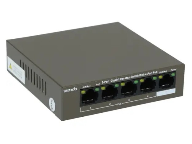 

Коммутатор Коммутатор 5PORT 1000M 4POE TEG1105P-4-63W TENDA, TEG1105P-4-63W