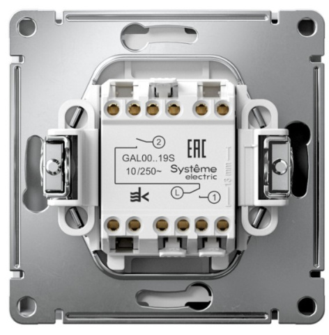 фото Выключатель двухклавишный  Systeme Electric GAL000119S в Красноярске