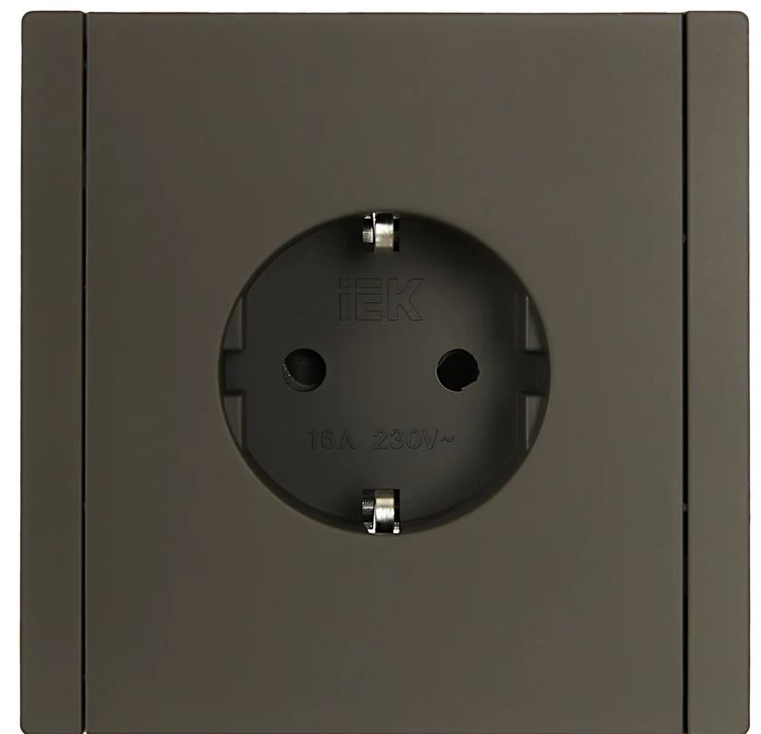 

Розетка с заземлением IEK FP-R14-16-K03 FORTE&PIANO с защитными шторками 16А FP315 серый, FP-R14-16-K03