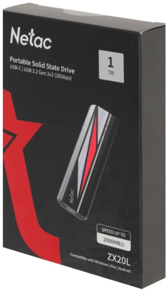 фото Внешний SSD USB 3.2 Gen 2 Type-C Netac NT01ZX20L-001T-32BK в Краснодаре