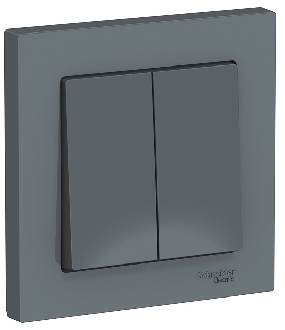 

Выключатель Schneider Electric ATN000752 AtlasDesign, 2-клавишный, сх.5, 10АХ, в сборе, грифель, ATN000752