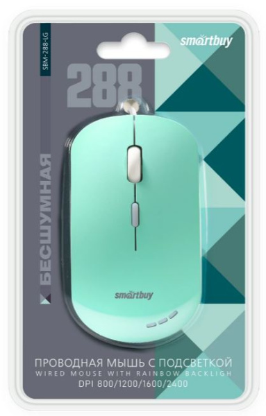 фото Оптическая светодиодная мышь SmartBuy 288, Зеленый, [SBM-288-LG] в Санкт-Петербургe