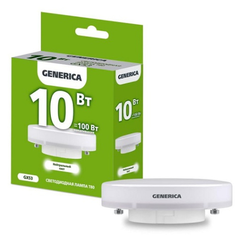 фото Лампа светодиодная GENERICA LL-T80-10-230-40-GX53-G в Волгограде