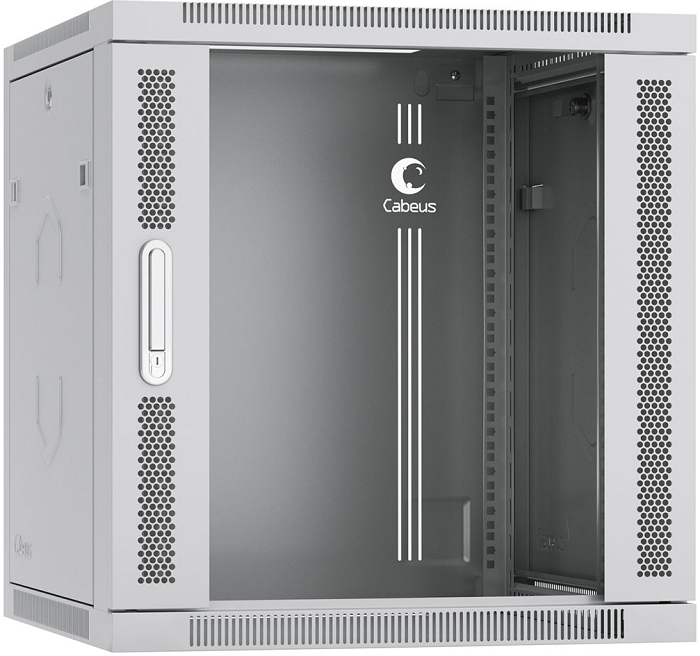 

Шкаф настенный 19", 15U Cabeus SH-05F-15U60/60-R 600x600x769mm (ШхГхВ) дверь стекло, цвет серый (RAL 7035), SH-05F-15U60/60-R