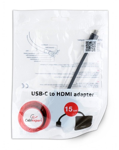 

Переходник Cablexpert A-CM-HDMIF-01 , USB Type-C/HDMI, 15см, пакет, A-CM-HDMIF-01