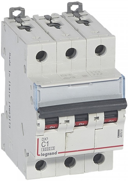 Изображение товара Автоматический выключатель Legrand 407851 3Pol 6 кА IP20 защита сети