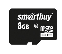 

Карта памяти 8GB SmartBuy SB8GBSDCL10-00 SDHC Сlass 10 (без адаптеров), SB8GBSDCL10-00
