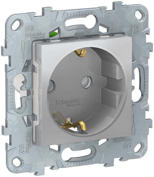 

Розетка Schneider Electric NU505730 UnicaNew, алюминий, с/з, со шторками, с быстрозажимными клеммами, NU505730