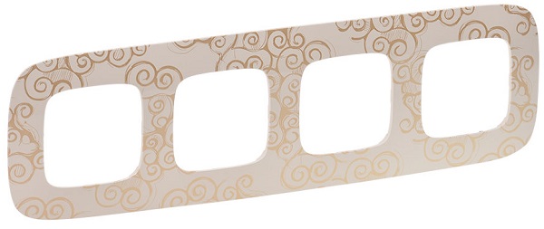 

Рамка Legrand 754354 Valena ALLURE, 4-ая, нарцисс золото, 754354