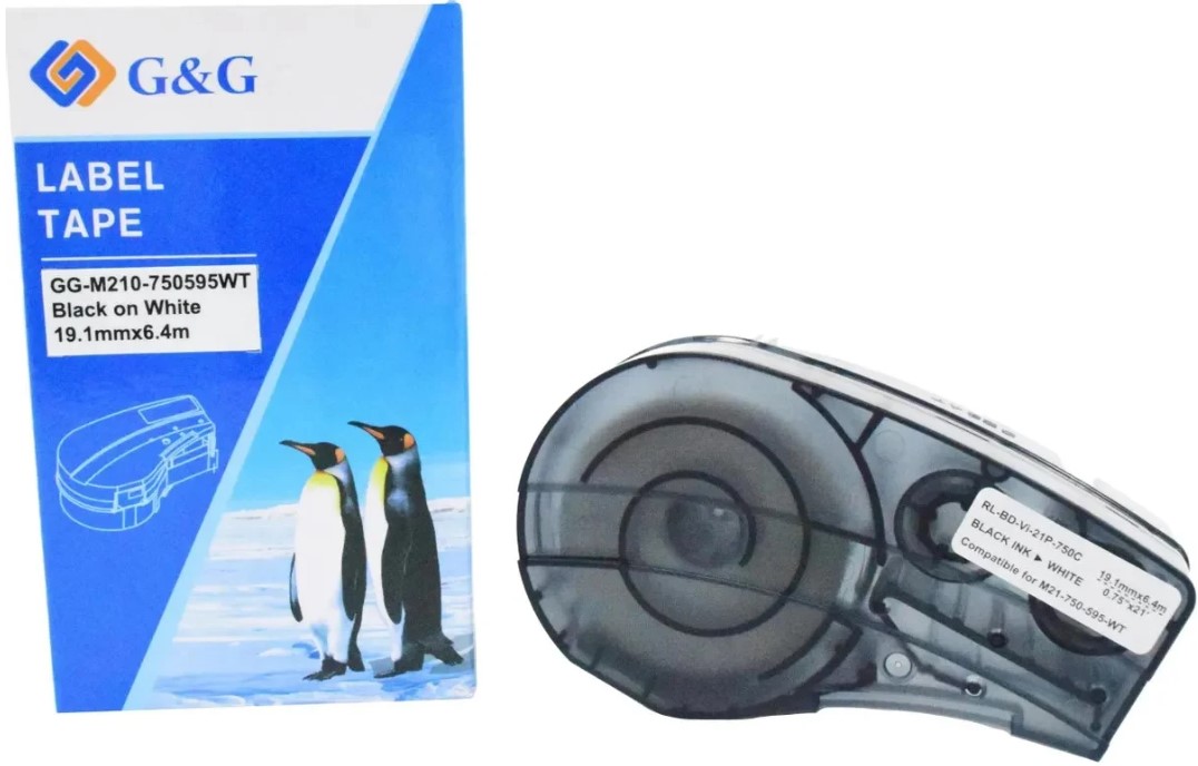 

Картридж ленточный G&G GG-M210-750595WT черный на белом 19.1x6.4 для Brady M210/M211/M210-LAB, GG-M210-750595WT
