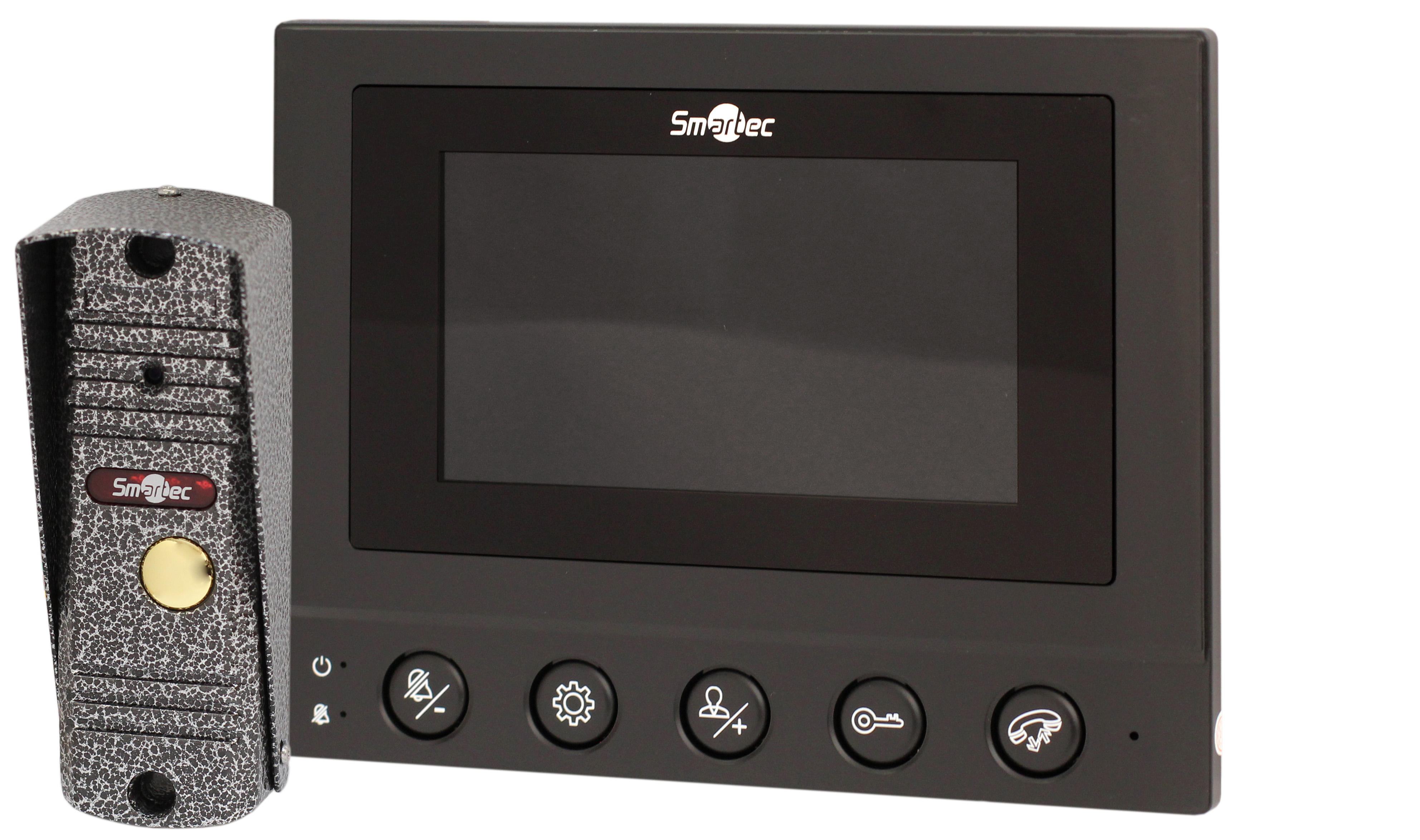 

Комплект Smartec ST-MS604S-BK монитор видеодомофона 4" и панель вызова 600ТВЛ, 4-х проводная линия связи, встроенный блок питания, черный монитор, ST-MS604S-BK