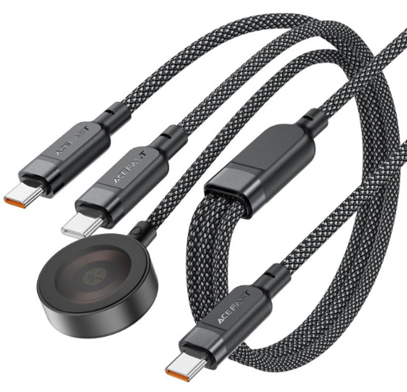 

Кабель ACEFAST C6-11 3-в-1 для зарядки и передачи данных USB-C 3-In-1 100W Intelligent Balance Charging Data Cable с магнитной зарядкой для часов. Цве, C6-11