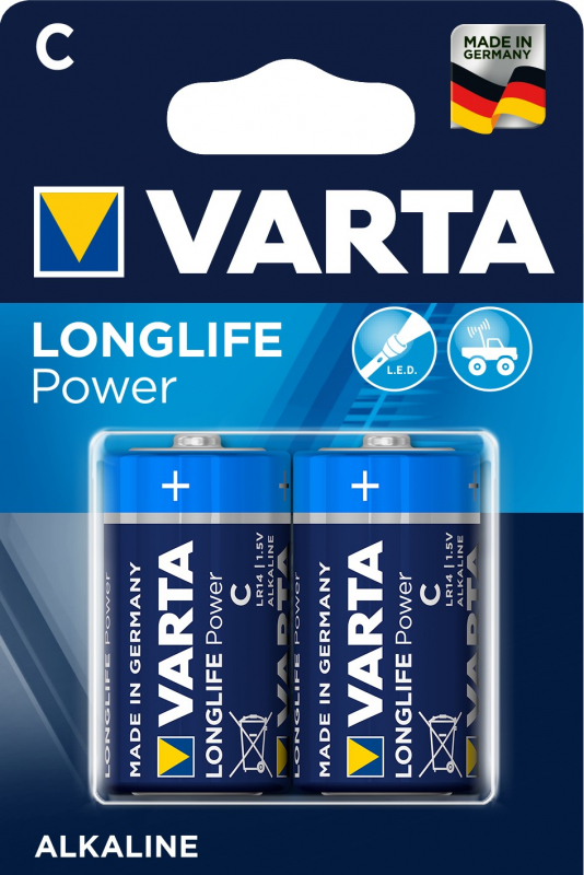 

Батарейка Varta LONGLIFE POWER (HIGH ENERGY) LR14 C 04914121412 BL2 Alkaline 1.5V (4914) (2/20/200), LONGLIFE POWER (HIGH ENERGY) LR14 C