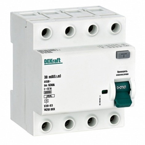 Изображение товара УЗО DEKraft 14289DEK для защиты от утечек тока и поражения электротоком