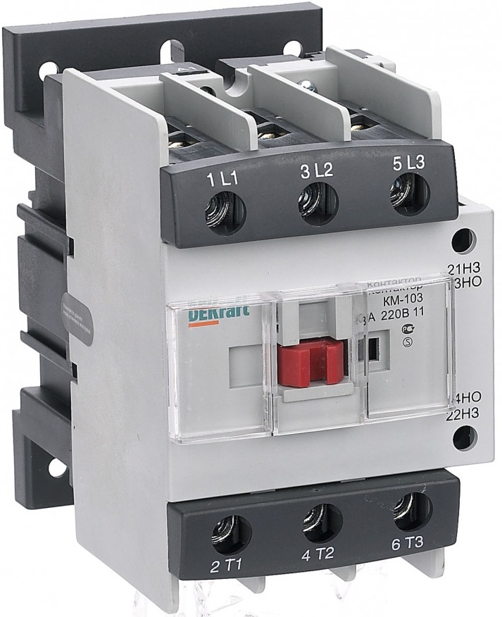 

Контактор DEKraft 22140DEK 80А 24В АС3 1НО+1НЗ КМ-103, 22140DEK