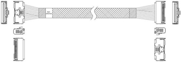 Изображение товара Кабель Luxshare L285MM006-SD-R для передачи данных MCIO 80 см